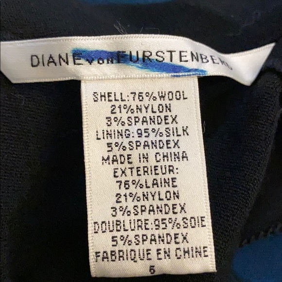 DVF Wool dress- 6 black - Picture 6 of 6